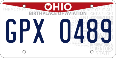 OH license plate GPX0489