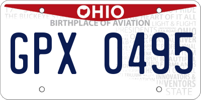 OH license plate GPX0495