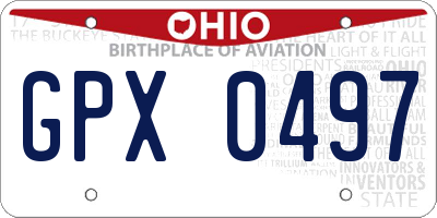 OH license plate GPX0497