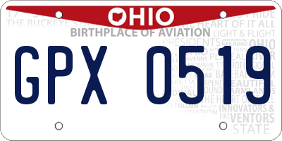 OH license plate GPX0519