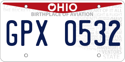 OH license plate GPX0532