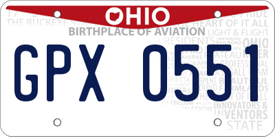OH license plate GPX0551