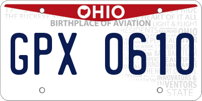 OH license plate GPX0610
