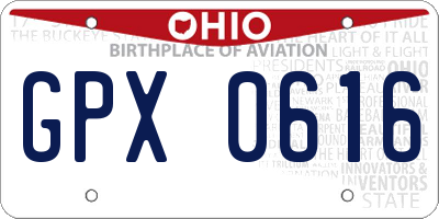 OH license plate GPX0616
