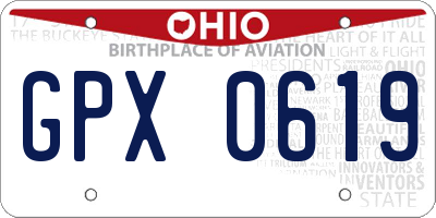 OH license plate GPX0619