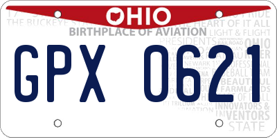 OH license plate GPX0621