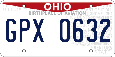 OH license plate GPX0632