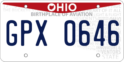 OH license plate GPX0646