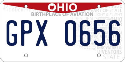 OH license plate GPX0656