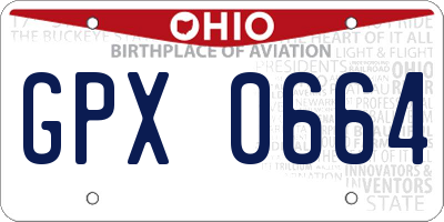 OH license plate GPX0664