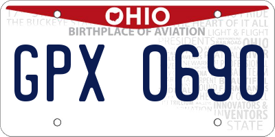 OH license plate GPX0690
