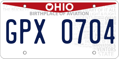 OH license plate GPX0704