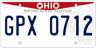 OH license plate GPX0712