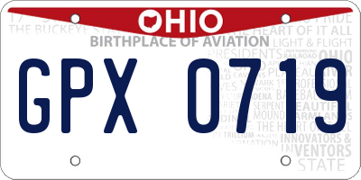 OH license plate GPX0719