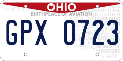 OH license plate GPX0723