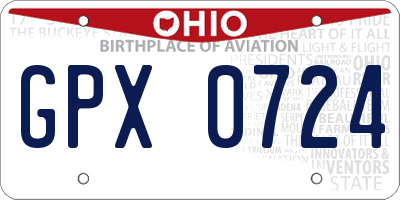 OH license plate GPX0724