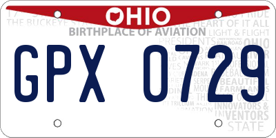 OH license plate GPX0729