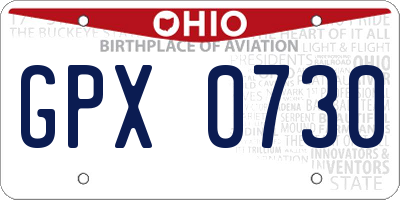 OH license plate GPX0730
