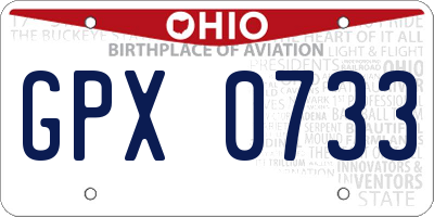 OH license plate GPX0733