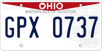 OH license plate GPX0737