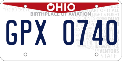 OH license plate GPX0740