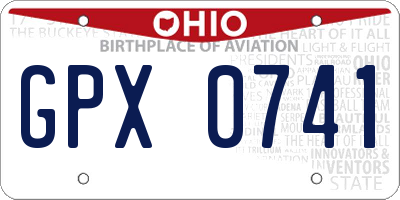 OH license plate GPX0741