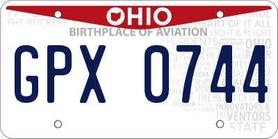 OH license plate GPX0744