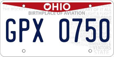 OH license plate GPX0750