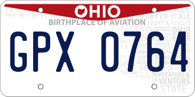 OH license plate GPX0764