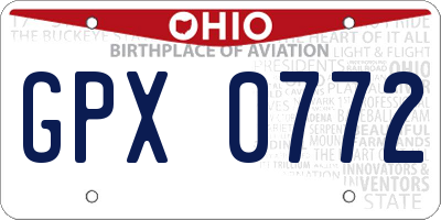 OH license plate GPX0772