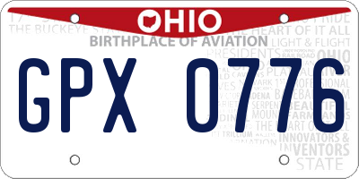 OH license plate GPX0776