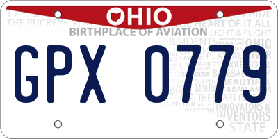 OH license plate GPX0779
