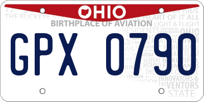OH license plate GPX0790