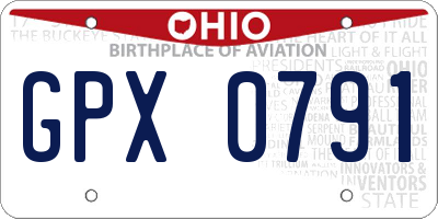 OH license plate GPX0791