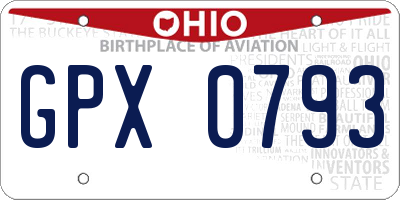 OH license plate GPX0793