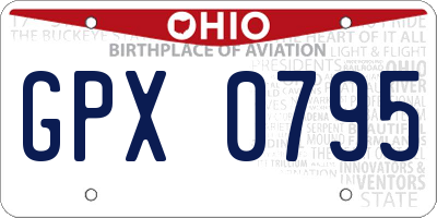 OH license plate GPX0795