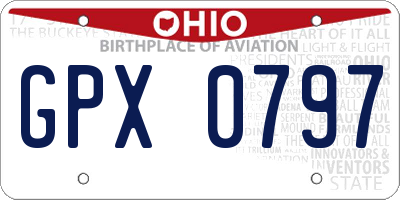 OH license plate GPX0797