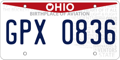 OH license plate GPX0836