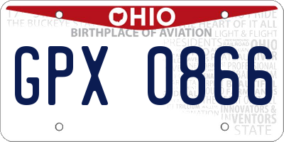 OH license plate GPX0866