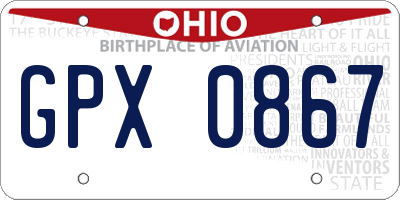 OH license plate GPX0867