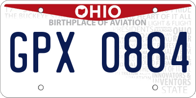 OH license plate GPX0884