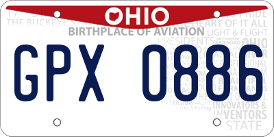 OH license plate GPX0886