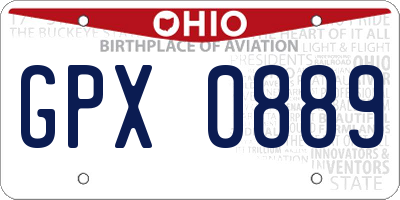 OH license plate GPX0889