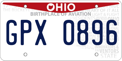 OH license plate GPX0896