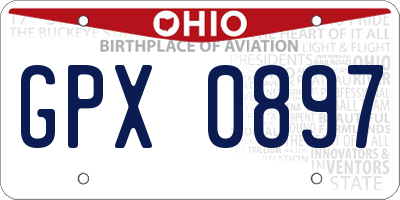 OH license plate GPX0897