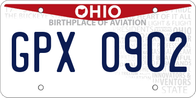 OH license plate GPX0902