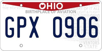 OH license plate GPX0906