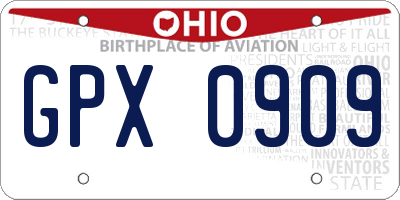 OH license plate GPX0909