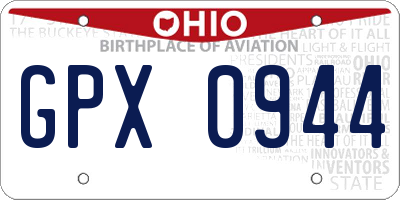 OH license plate GPX0944