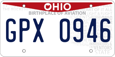 OH license plate GPX0946